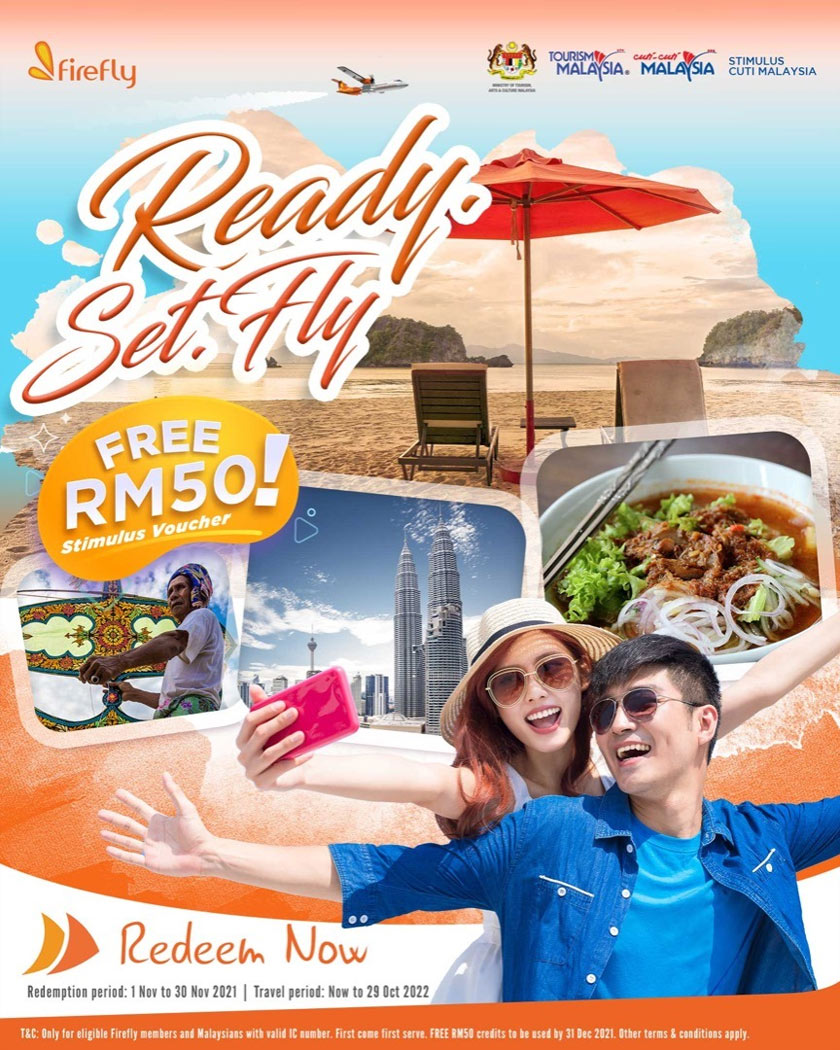 Tempahan baucar diskaun boleh dibuat bermula hari ini hingga 30 November 2021. - Gambar Firefly