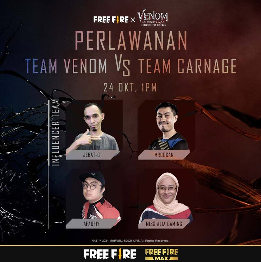 Participants will play against influencer teams in 5 rounds of Free Fire’s Classic Mode.