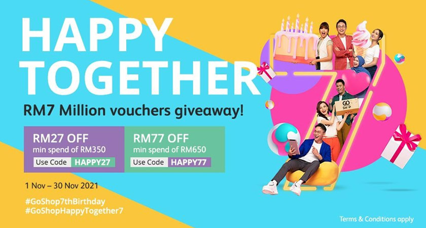 Pelbagai tawaran terhebat menanti pelanggan Sempena Sambutan Ulangtahun Ke-7 Go Shop menerusi Kempen “Happy Together”