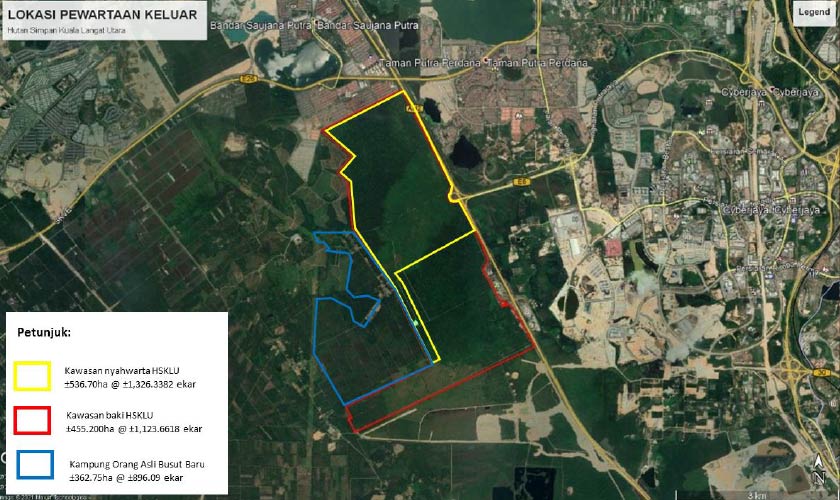 Lokasi pewartaan keluar HSKLU. - Foto Jabatan Perhutanan Selangor