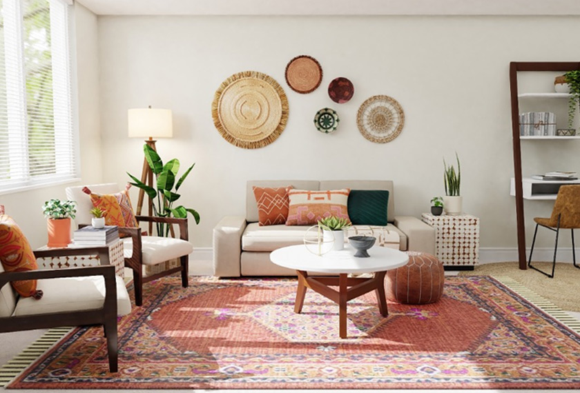 Serlahkan dekorasi rumah dengan sentuhan terakhir permaidani/ rug yang estetik.