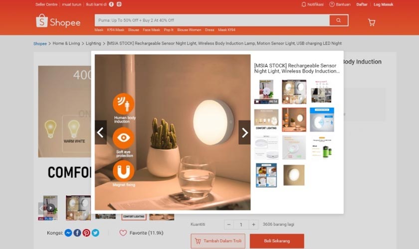 Lampu dengan sensor gerakan ini mampu untuk menyala sendiri selain direka dengan kemas dan menarik.