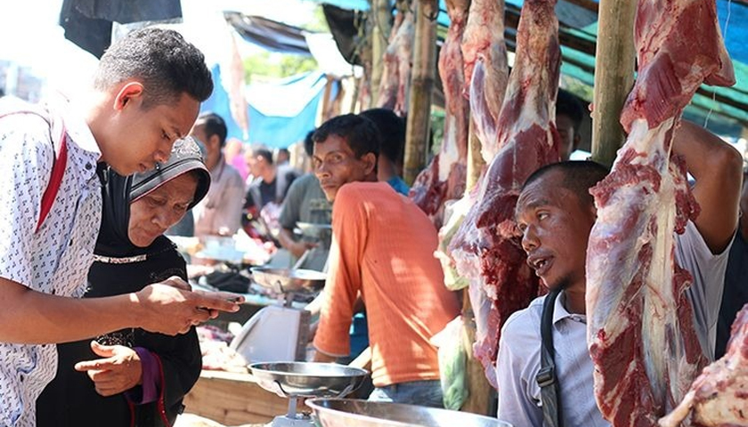 Meugang adalah tradisi menyembelih haiwan ternakan seperti kambing, lembu selama tiga kali dalam tempoh setahun. Gambar: Media Sosial