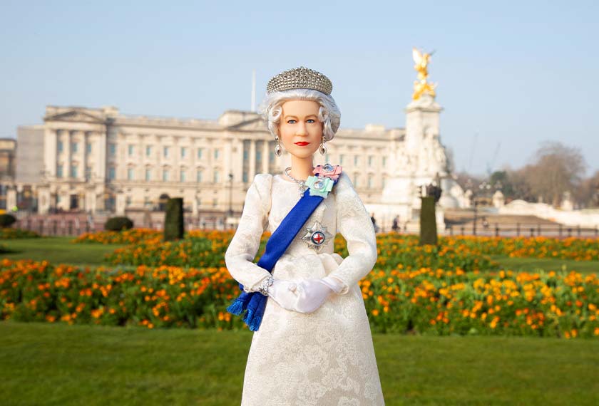  Queen Elizabeth II Barbie doll to mark the British monarch's Platinum Jubilee. Mattel/Handout via REUTERS 