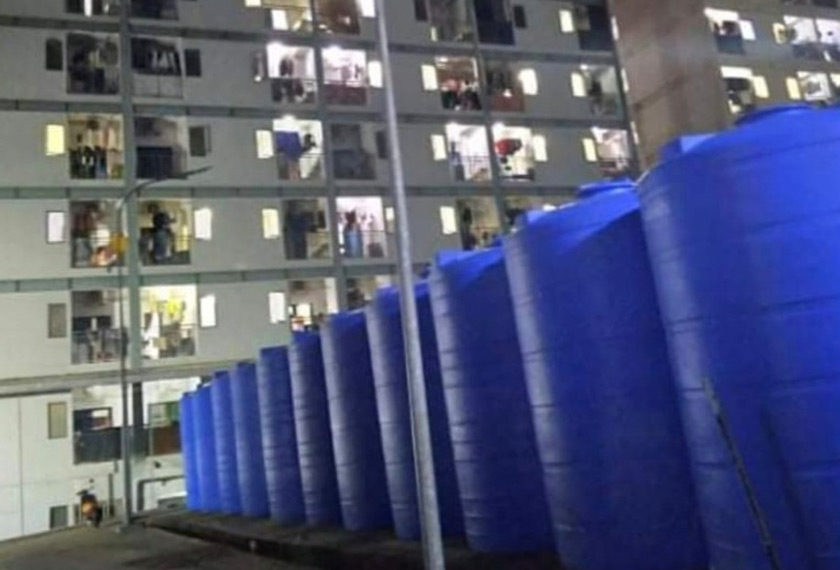 Bangunan yang menempatkan asrama pekerja sindiket penipuan di Kemboja. 