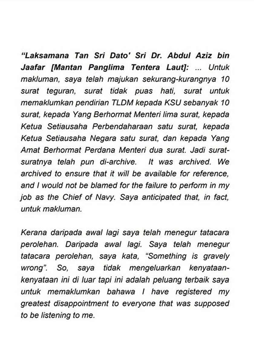 Kenyataan Abdul Aziz kepada PAC