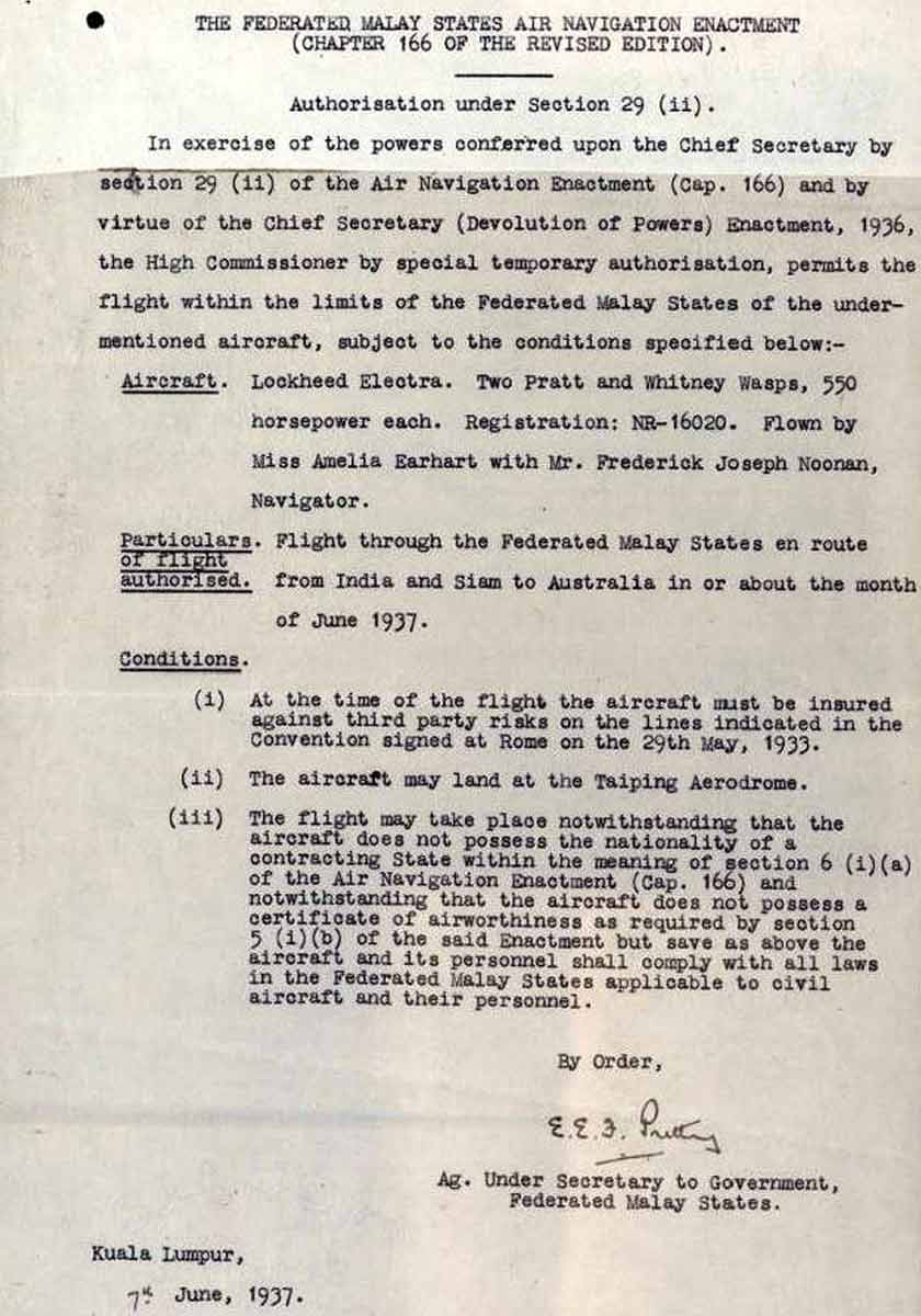 Permit untuk mendarat di Taiping. - Foto ihsan Universiti Purdue