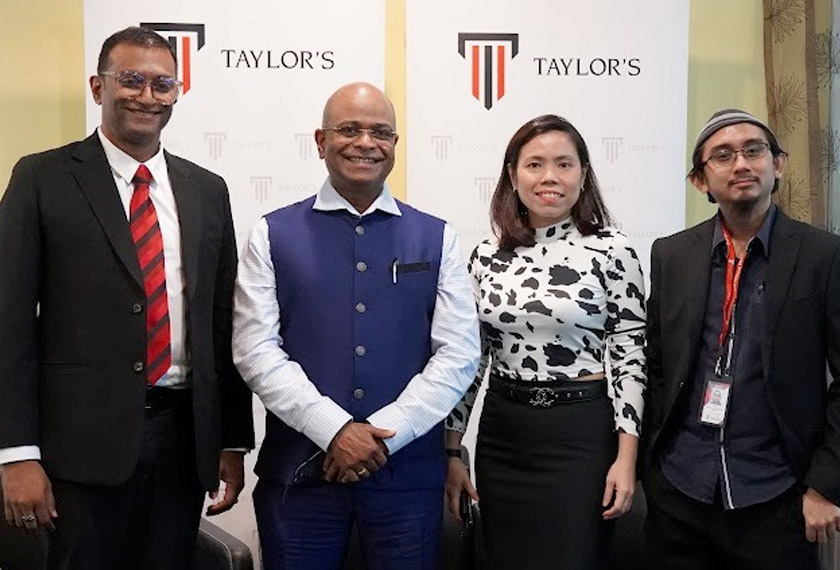 Dari kiri, Pengarah Makmal Taylor’s VORTEX XR, Dr Charles Sharma Naidu, Timbalan Naib Canselor dan Ketua Pegawai Akademik Prof Pradeep Nair, Ketua Projek Makmal Taylor’s VORTEX XR , Dr Pouline Koh Chai Lin dan Pakar XR, Makmal Taylor’s VORTEX XR, Faisal Athar.