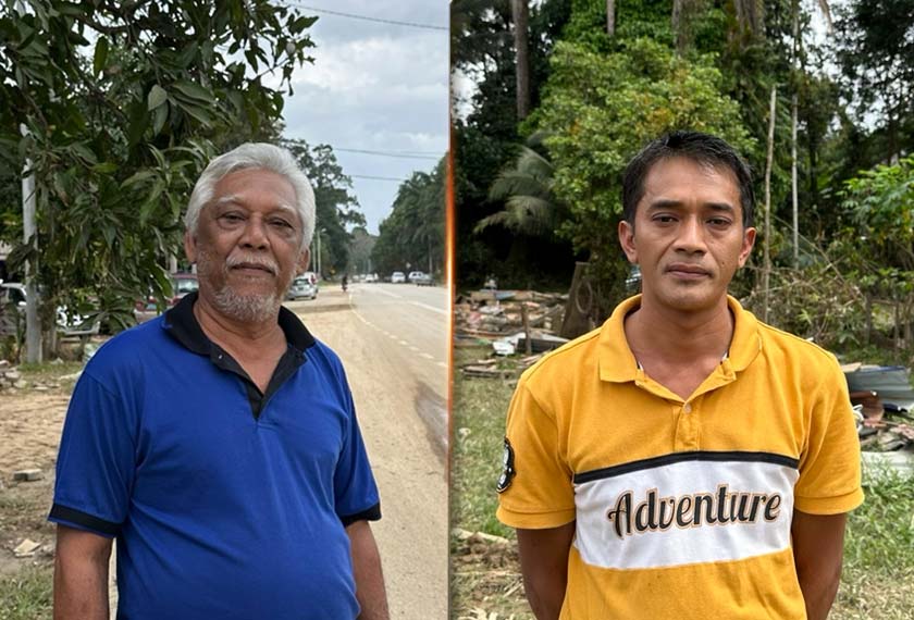 Abdul Rani Ibrahim (kiri) dan Mohd Sharil (kanan) yang masih lagi belum dapat melupakan musibah yang dianggap terburuk sepanjang hayat mereka di Kampung La - Foto/AstroAWANI