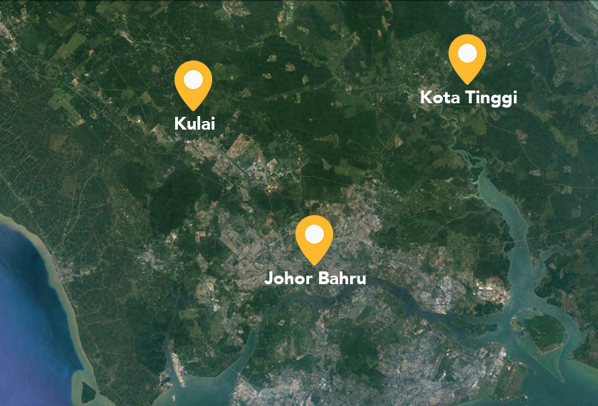 Kenaikan suhu mendadak itu tertumpu kepada kawasan perindustrian dan yang sedang pesat membangun, seperti Skudai, Johor Bahru, Tanjung Langsat, Pasir Gudang, Iskandar Puteri, dan Bandar Dato’ Onn.