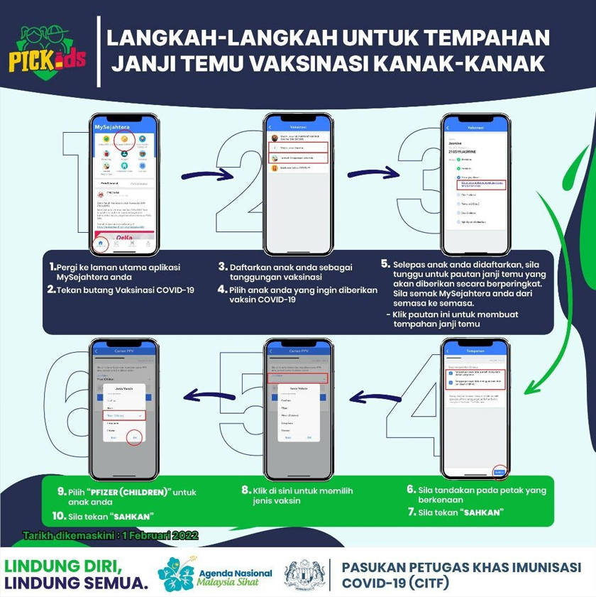 Antara langkah-langkah pendaftaran PICKids