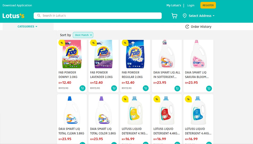 Barangan pencuci pakaian turut diberikan diskaun dalam kempen ini.