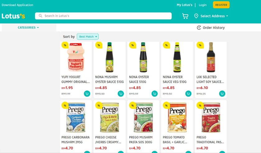 Sediakan sos masakan yang akan digunakan untuk masakan sehari-hari di Lotus's.