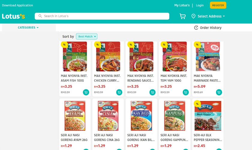 Lotus’s turut menawarkan pelbagai perencah masakan yang menjanji masakan yang sedap.