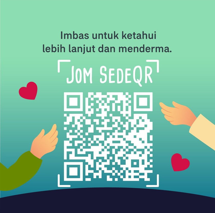 Jom kongsi rezeki hanya dengan hanya melalui imbasan kod QR yang disediakan
