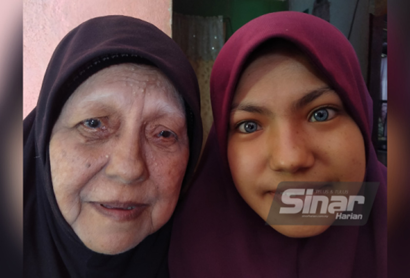 Umi Aqilah yang mewarisi mata warna biru seperti neneknya, Siti Eshiah. - Foto Sinar Harian