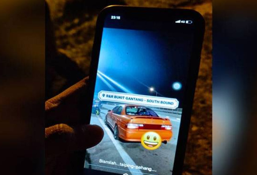 Status WhatsApp yang dimuat naik Rosli sebelum memulakan perjalanan ke Pahang.