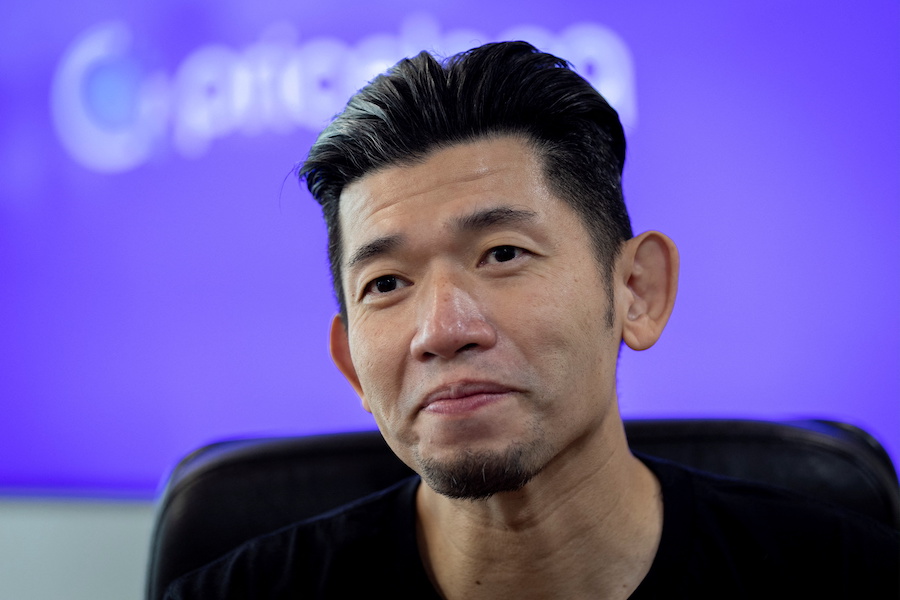 Mark Yu, CEO of LOCQ, pictured during an interview with Reuters about the app PriceLOCQ, in Pasig City, Metro Manila, Philippines April 6, 2022. Picture taken April 6, 2022. REUTERS/Eloisa Lopez