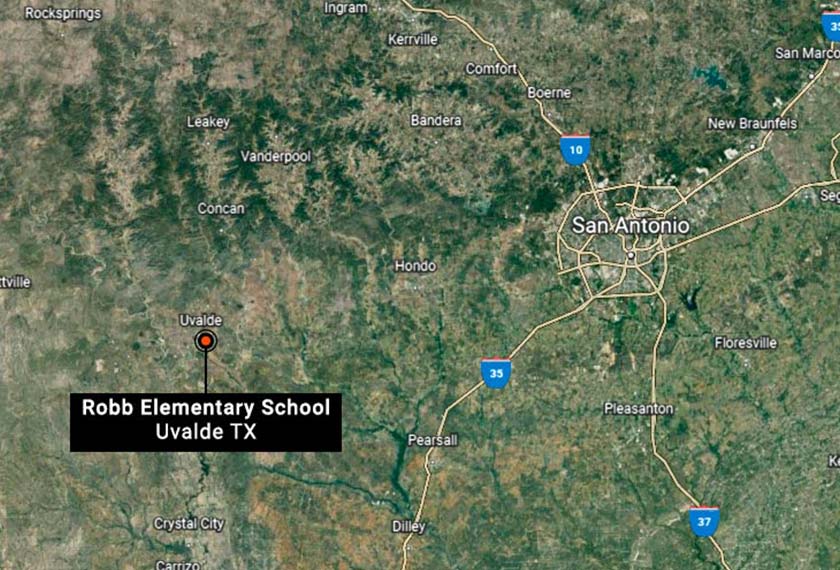 Sekolah Rendah Robb, yang terletak di bandar Uvalde, kira-kira 95 kilometer di timur sempadan Mexico, mempunyai 600 pelajar berdaftar.