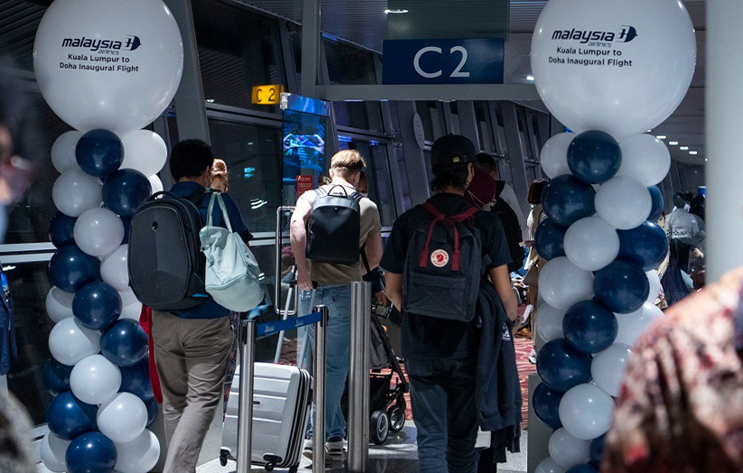 Perasmian penerbangan sulung KL-Doha diadakan di KLIA pada Rabu malam. - Foto Malaysia Airlines