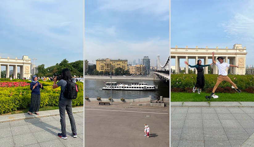 Gorky Park yang mengalir Sungai Moscow di dalamnya disebut dalam lagu 