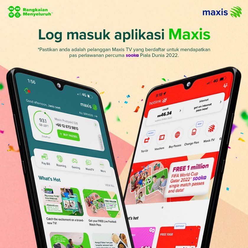 Pastikan anda adalah pelanggan Maxis TV yang berdaftar untuk mendapatkan pas perlawanan percuma sooka Piala Dunia 2022.