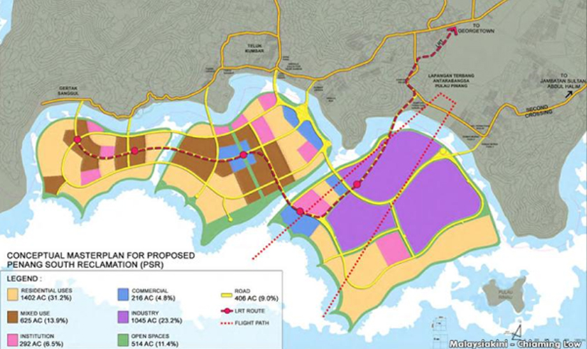 Figure 1: PSI consists of three islands (A, B, and C) which together will constitute 4,500 acres (1,821 hectares) in total. - Malaysiakini/via EMIR Research 