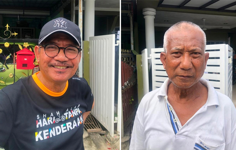 Penduduk Taman Sri Muda dari kiri Pesara, Datuk Hayat Sayuti dan kanan, Nasaruddin Harun