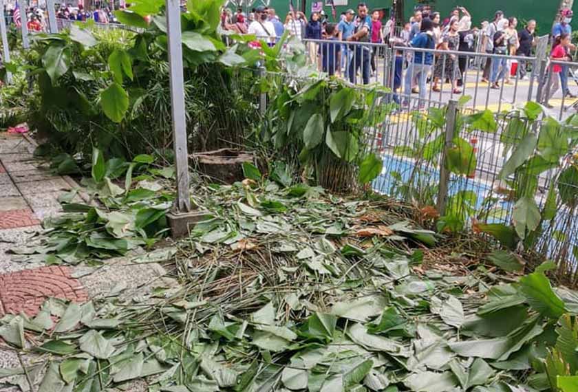 Sebahagian landskap yang rosak di kawasan sekitar Dataran Merdeka. - Foto DBKL