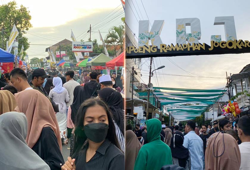 Warga tempatan berduyun ke Kampung Ramadan Jogokariyan, Kauman untuk mencari juadah berbuka puasa. - Foto: Tovic Raharja / HamzTravels Yogyakarta