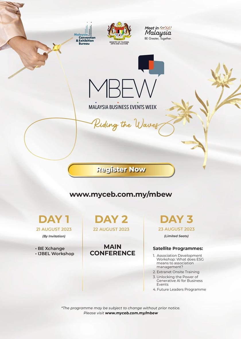 Daftar sekarang di www.myceb.com.my dan jadi sebahagian daripada perubahan di MBEW 2023.