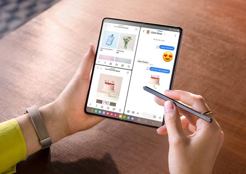 Galaxy Z Fold5 menawarkan keupayaan 'multitasking', lapan aplikasi boleh berjalan serentak.