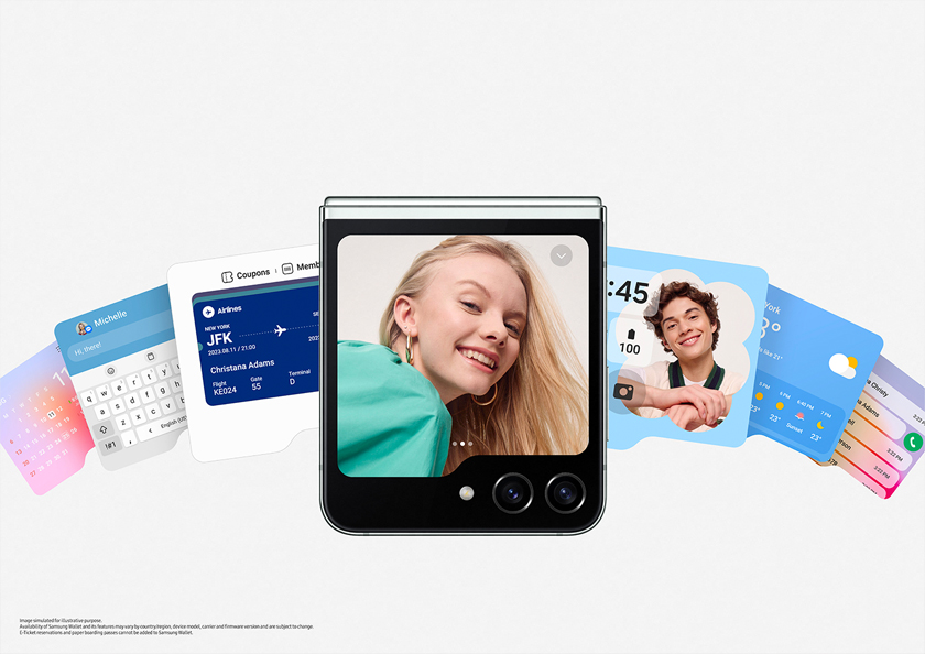 Galaxy Z Flip5, skrin luar lebih besar dan kebolehan menggunakan aplikasi tanpa membuka lipatan telefon.