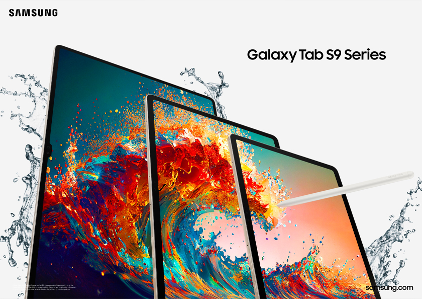 Galaxy Tab S9 menampilkan skrin OLED yang lebih jelas dan terang menggantikan skrin LED.