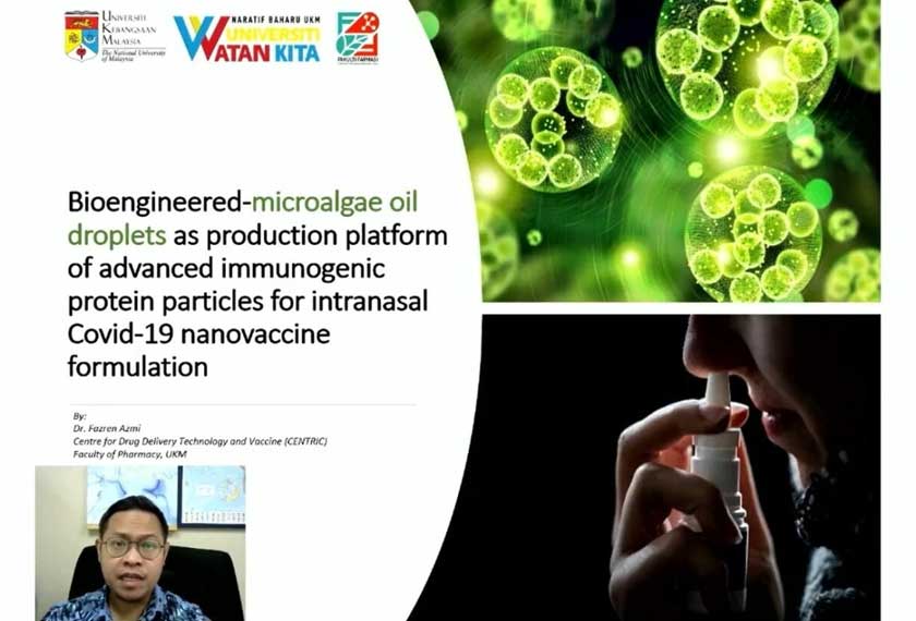 Dr Fazren telah menerima geran berjumlah RM50,000 bagi meneruskan kajian beliau bertajuk – “Bioengineered-Microalgae Oil Droplet as a Production Platform of Advances Immunogenic Protein Particles for Intranasal COVID-19 Nanovaccine Formulation”.