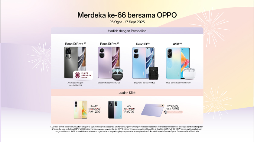 Dapatkan tawaran menarik dengan setiap pembelian peranti OPPO, sementara stok masih ada.