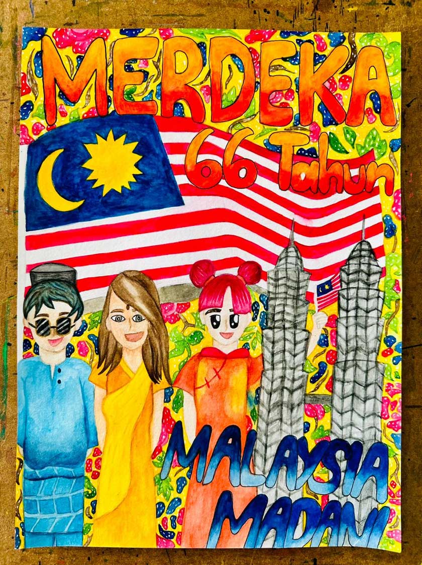 Antara karya seni pelajar Sekolah Menengah Kebangsaan Bukit Rangin, Kuantan