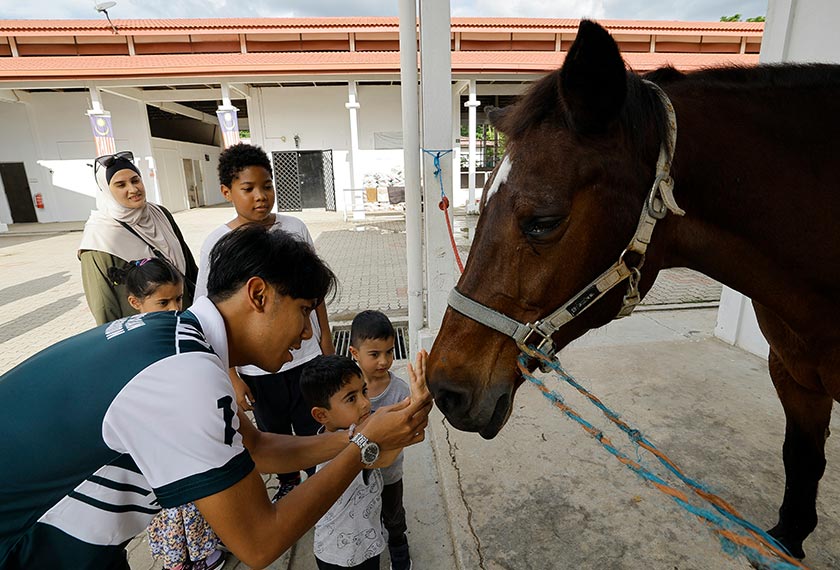 Taman Ekuestrian Putrajaya juga sering menerima pengunjung dan perkhidmatan disediakan pelbagai jenis antaranya penunggangan santai, lawatan informatif ke kandang kuda untuk melihat aktiviti penjagaan kuda. --fotoBERNAMA