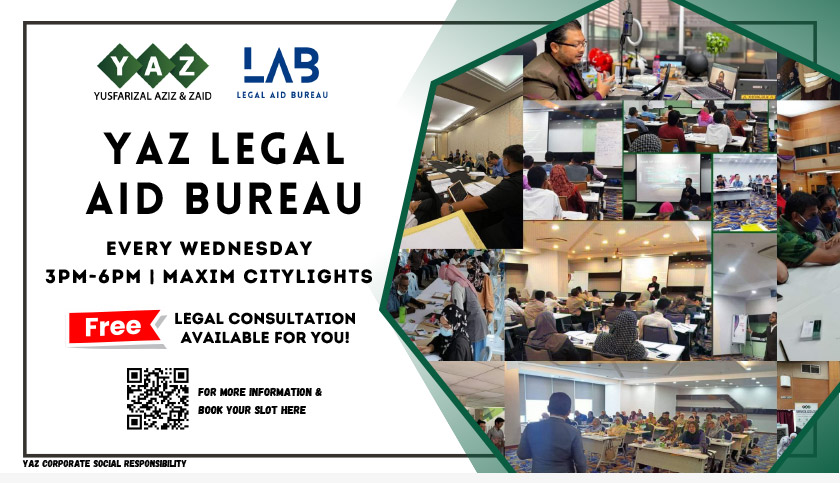 Orang ramai yang berminat boleh mendaftarkan diri dan memilih slot sesi konsultasi undang-undang percuma melalui kod QR disediakan.