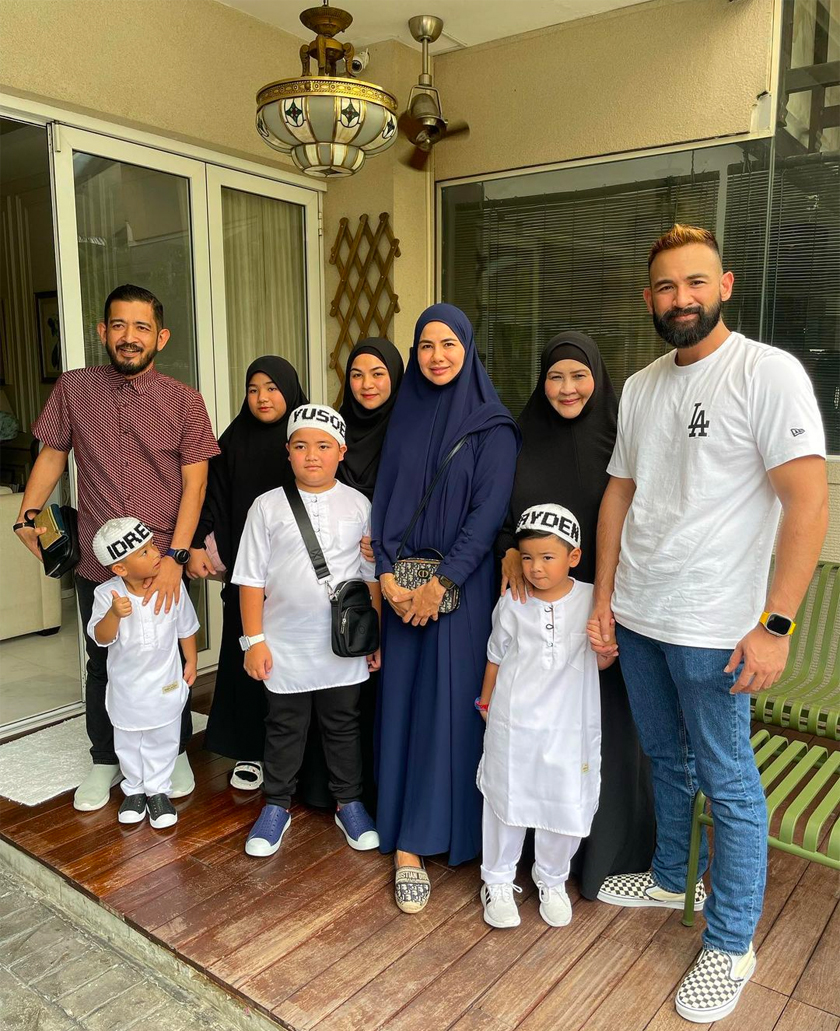 Sharnaaz Ahmad (kanan) hadir mengucapkan selamat jalan kepada Noor Nabila dan Jebat Jayden. - Gambar Instagram SHARNAAZ AHMAD