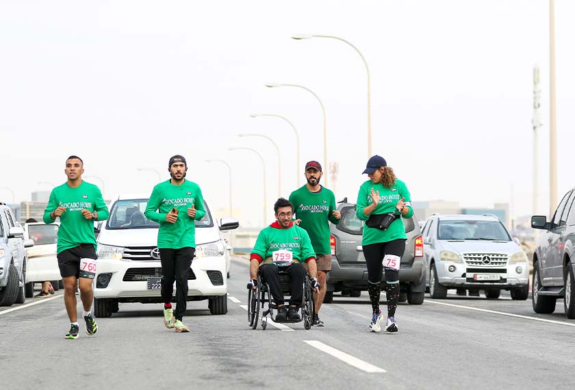 Pasukan acara relay 90km dengan peserta kurang upaya (Gambar: Wan Ahmad Tajuddin/ Malaysian Association of Qatar)