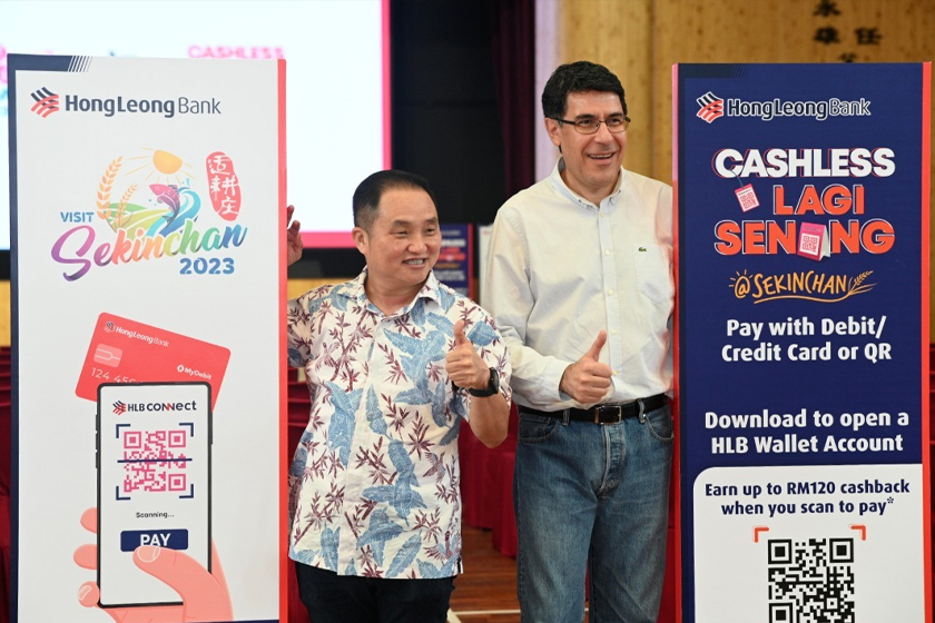 ADUN Sekinchan, Ng Suee Lim (kiri) dan Pengarah Urusan Kumpulan dan Ketua Pegawai Eksekutif HLB, Domenic Fuda. - Foto HLB