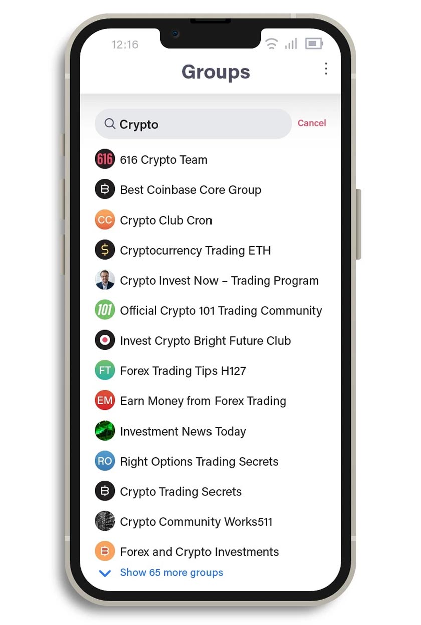 Figure 3: Fake investment groups from a chat platform