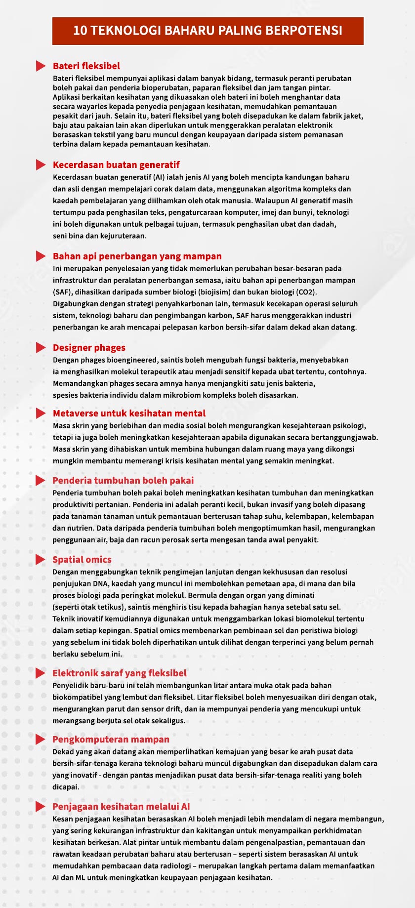 10 teknologi baharu paling berpotensi