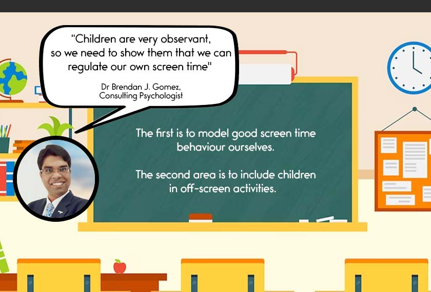 Set a good example, as your child is watching you for cues on when it's OK to use screens and how to use them. - Astro AWANI