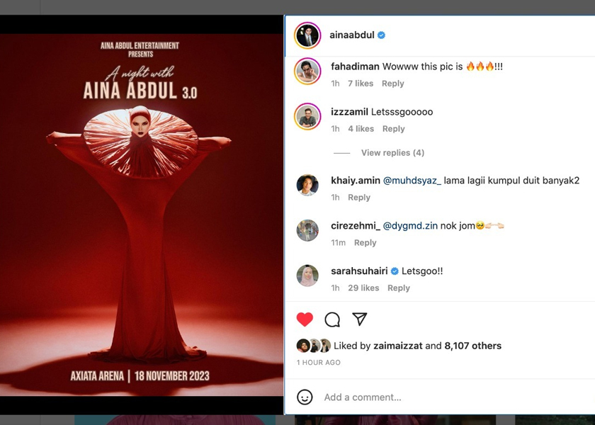 Peminat teruja untuk menantikan konsert ketiga Aina Abdul