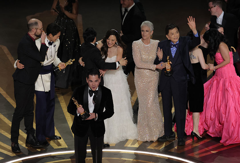 Daniel Kwan, Daniel Scheinert and Jonathan Wang win the Oscar for Best Picture for 