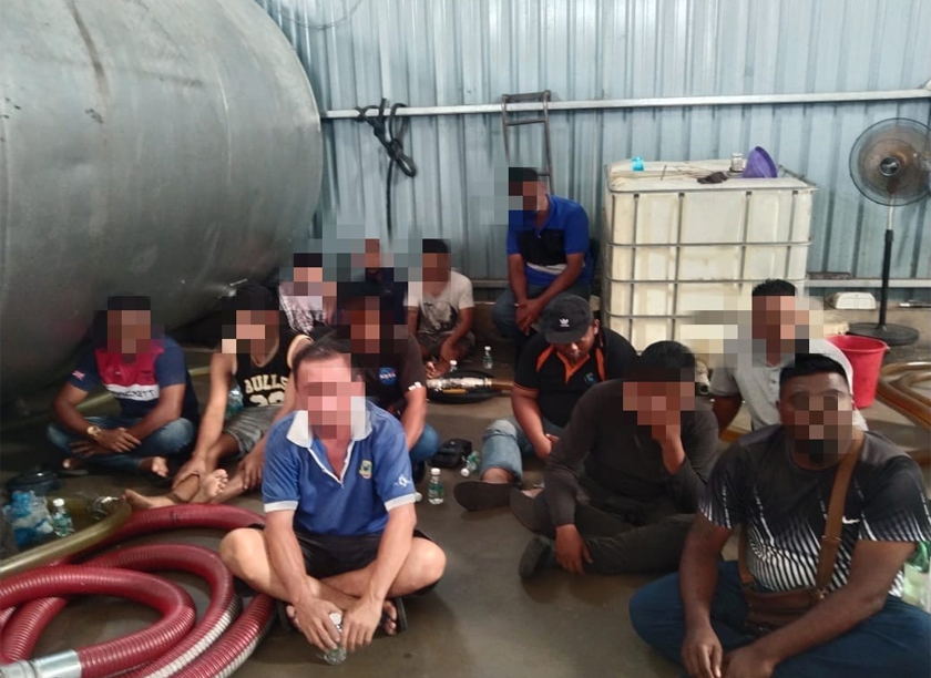 13 individu termasuk tiga warga Myanmar turut ditahan dalam operasi terbabit. - Foto Bernama
