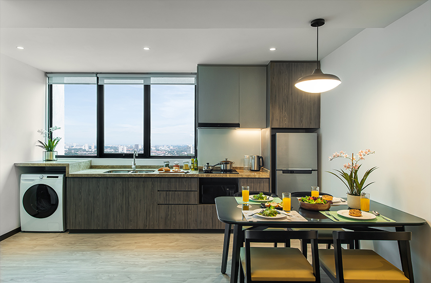 Citadines menyediakan pilihan penginapan jenis studio dan apartment.