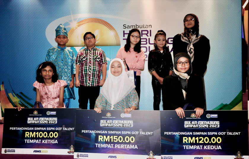 Pemenang Tempat Pertama, Kedua dan Ketiga Pertandingan Simpan SSPN Got Talent membawa pulang hadiah wang tunai dalam bentuk akaun Simpan SSPN Prime.